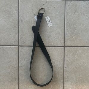 NWT madewell Black Leather Belt with Gold Buckle